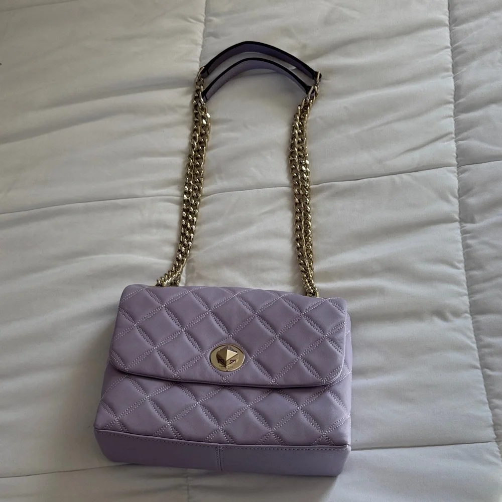 NWT Kate Spade Lilac Frost Natalia Quilted Square Leather Crossbody Bag